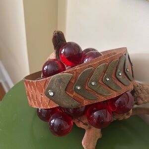 Vintage Decorative Leather belt with Metal Details